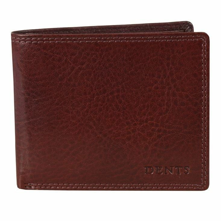 DENTS WALLET Genuine Italian LEATHER Mens Credit Card Holder Bifold GIFT BOX