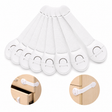 10x Kids Child-Safe Cabinet/Drawer Latch Locks No-Drill Adhesive Straps in White