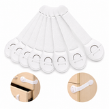 10x Kids Child-Safe Cabinet/Drawer Latch Locks No-Drill Adhesive Straps in White