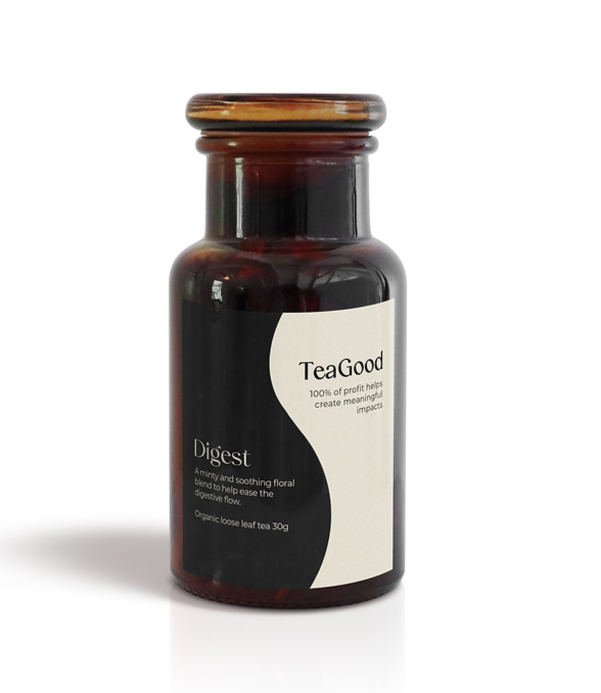 TeaGood Digest Organic Loose Leaf Tea - 30g in Glass Jar