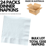 24-Pack Dinner Napkins 2-Ply - 1200 Sheets Bulk (Party Serviettes)