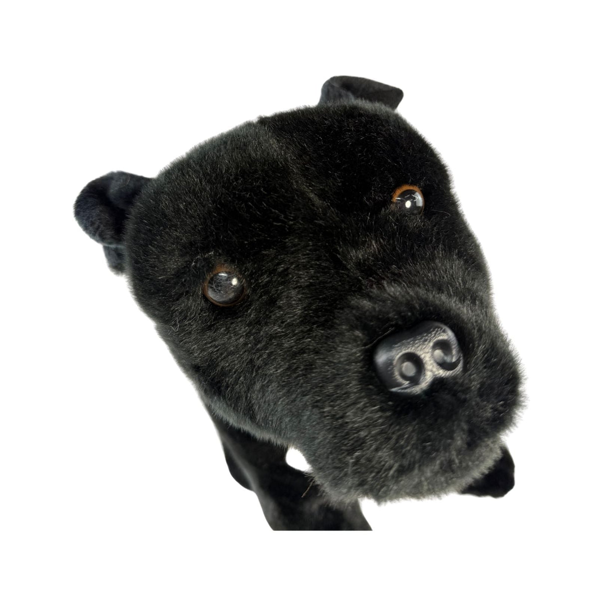 Bocchetta DJ 32cm Sitting Staffy Plush Toy - Black (Realistic Stuffed Animal Dog Gift)