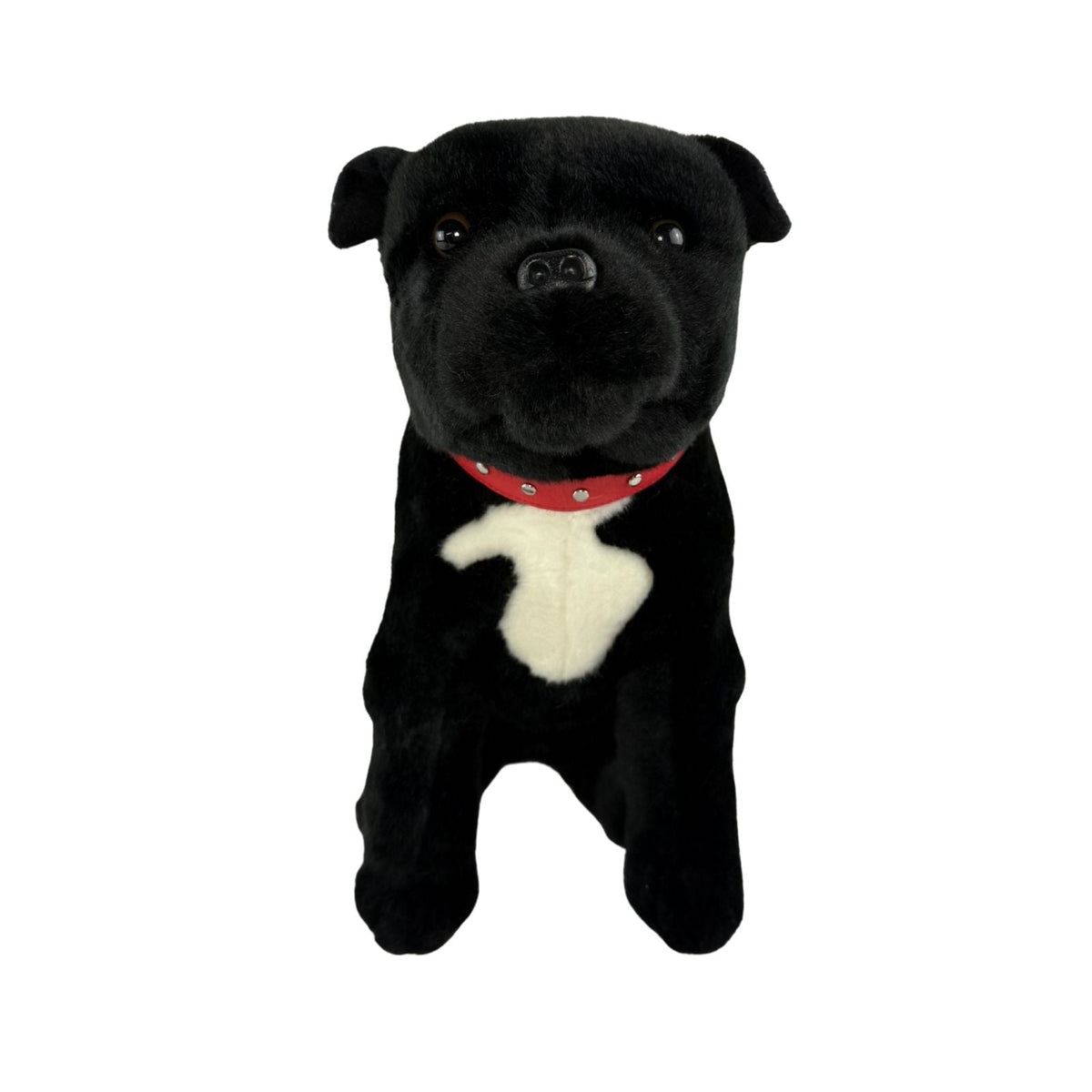 Bocchetta DJ 32cm Sitting Staffy Plush Toy - Black (Realistic Stuffed Animal Dog Gift)