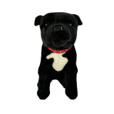 Bocchetta DJ 32cm Sitting Staffy Plush Toy - Black (Realistic Stuffed Animal Dog Gift)