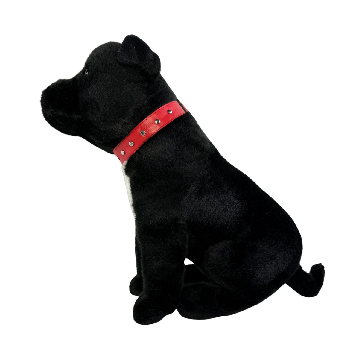 Bocchetta DJ 32cm Sitting Staffy Plush Toy - Black (Realistic Stuffed Animal Dog Gift)