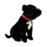 Bocchetta DJ 32cm Sitting Staffy Plush Toy - Black (Realistic Stuffed Animal Dog Gift)