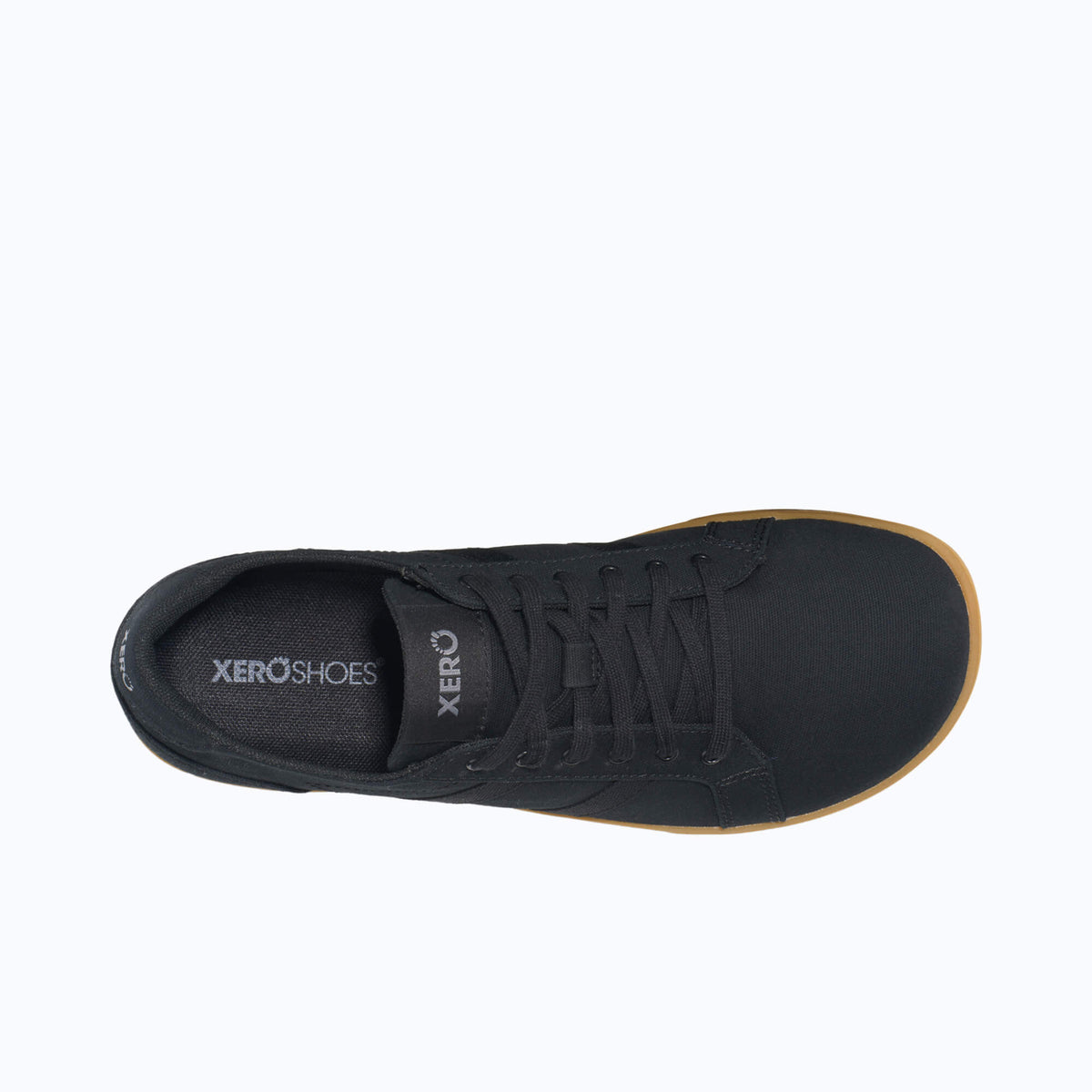 Xero Mens Dillon Canvas Barefoot Shoes - Black/Gum (Zero Drop Sneakers/Runners)