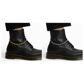 2-Pack Gold & Silver Ball Chain Shoe Charms for Dr. Martens Boots
