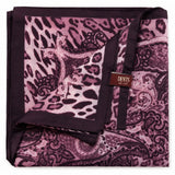 Dents Womens Animal Print & Paisley Scarf -  Amethyst (Made in Italy)
