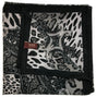 Dents Womens Animal Print & Paisley Wool Blend Scarf (Made in Italy) - Black
