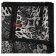 Dents Womens Animal Print & Paisley Scarf - Black (Made in Italy)
