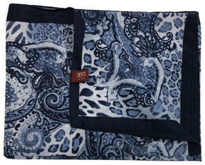 Dents Womens Animal Print & Paisley Wool Blend Scarf (Made in Italy) - Ink