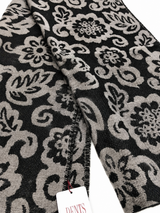 Dents Womens Large Pashmina Style Scarf w/ Floral Design - Black