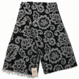 Dents Womens Large Pashmina Style Scarf w/ Floral Design - Black