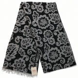 Dents Womens Large Pashmina Style Scarf w/ Floral Design - Black
