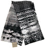 Dents Womens Monotone Aztec Print Scarf - Black (Made in Italy)