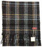 DENTS Woven Checked Scarf w Fringed Edges Wool Blend MADE IN ITALY