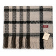 Dents Womens Check Open Weave Wool Blend Scarf - Grey (Made in Italy)
