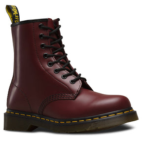 Dr. Martens Unisex 1460Z DMC Smooth Leather Boots (8-Eye Lace Up Shoes) - Cherry Red