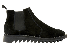 Ripple Sole Mens Ducatti Chelsea Suede Leather Desert Boots - Black (Slip On Shoes)