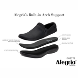 Alegria Duette Womens Nursing Shoes - Black (Slip-On Work Clogs)