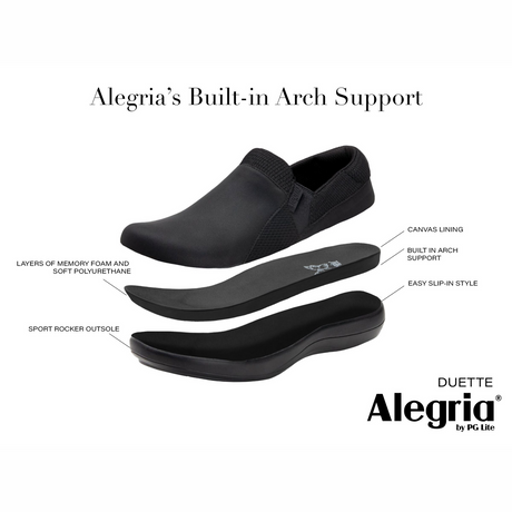 Alegria Duette Nursing Shoes Slip On Womens Work Working Hospitality - Black