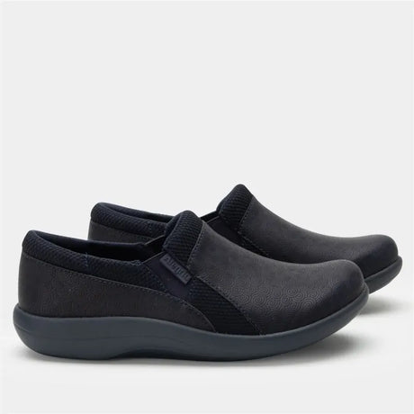 Alegria Duette Nursing Shoes Slip On Womens Work Hospitality in Swirl Wind Navy