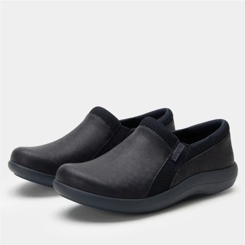 Alegria Duette Nursing Shoes Slip On Womens Work Hospitality in Swirl Wind Navy