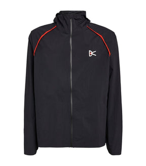 District Mens Max Mountain Shell Hooded Jacket All-Weather - Black/Red - L