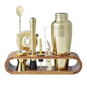Fine Foods Cocktail Shaker Set - Gold (Mixer, Martini & Bar Strainer)