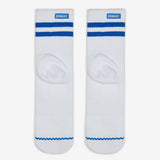 Volley Unisex Mid Socks - Combed Cotton in White/Blue