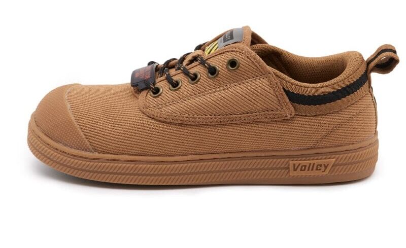 Dunlop Volleys Steel Cap Mens Shoes (Tan) - Original Safety Sneakers For Tradies