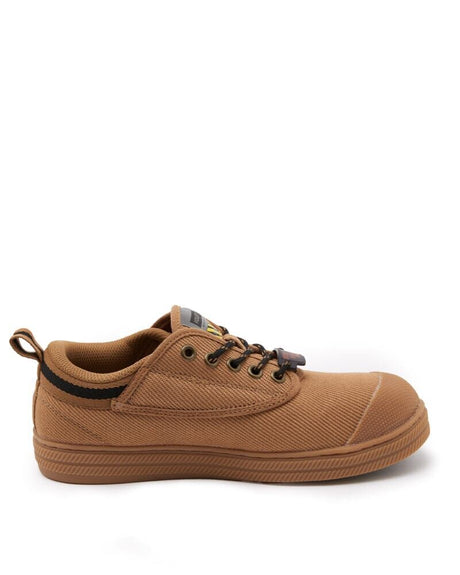 Dunlop Volleys Steel Cap Mens Shoes (Tan) - Original Safety Sneakers For Tradies