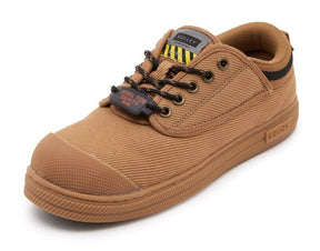 Dunlop Volleys Steel Cap Mens Shoes (Tan) - Original Safety Sneakers For Tradies