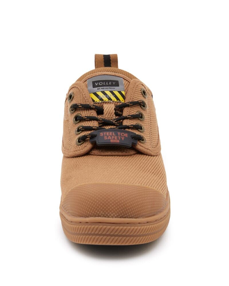 Dunlop Volleys Steel Cap Mens Shoes (Tan) - Original Safety Sneakers For Tradies