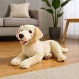 Bocchetta Daisy 38cm Lying Labrador Plush Toy - Cream (Realistic Stuffed Animal Dog Gift)