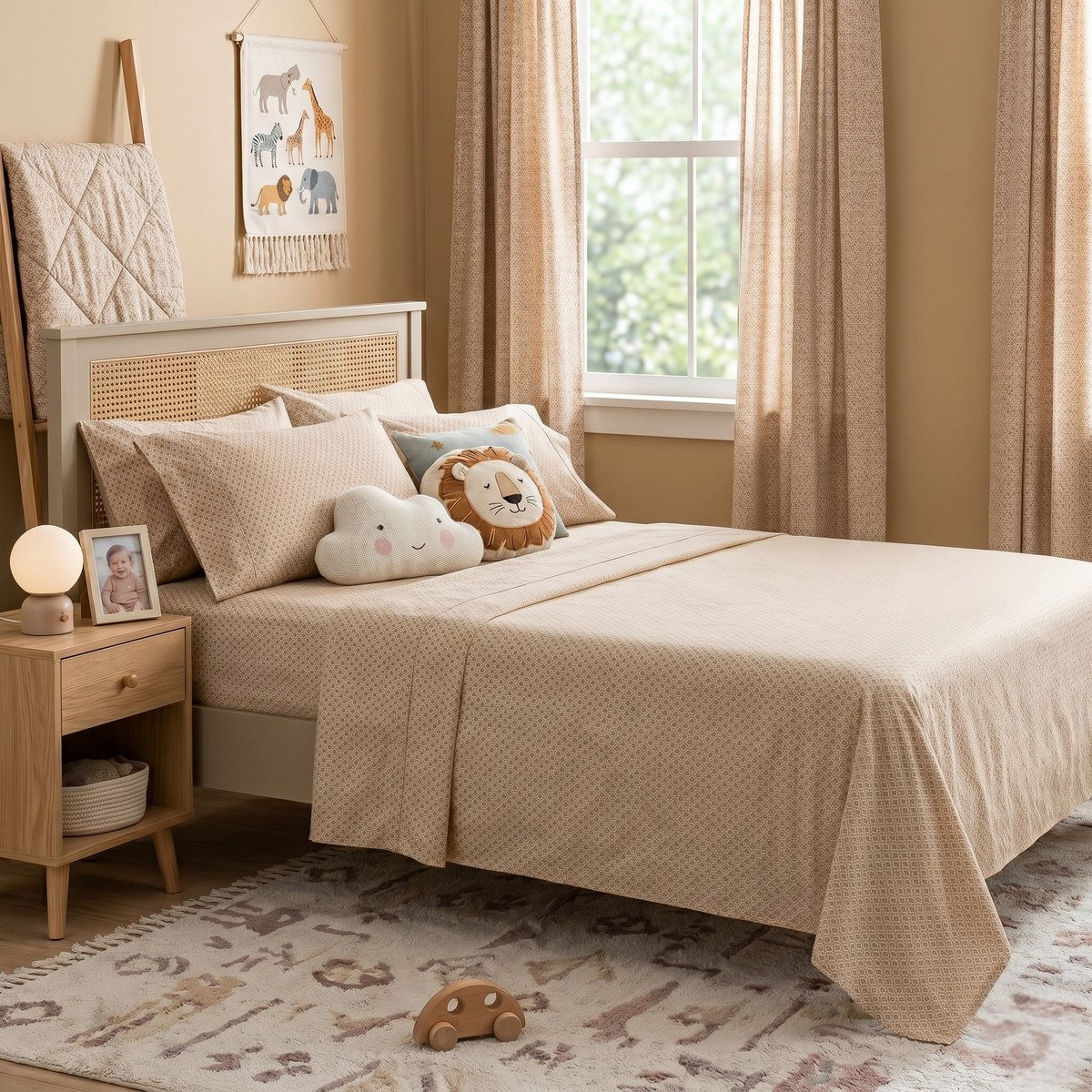 Park Avenue 175 GSM Egyptian Cotton Flannelette Kids Bed Sheet Set - Diamond