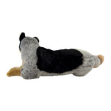 Bocchetta Diesel 62cm Lying Blue Heeler Cattle Dog with Satin Pocket Plush Toy (Australian Stuffed Animal Gift)