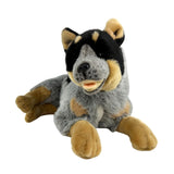 Bocchetta Diesel 62cm Lying Blue Heeler Cattle Dog with Satin Pocket Plush Toy (Australian Stuffed Animal Gift)