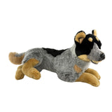 Bocchetta Diesel 62cm Lying Blue Heeler Cattle Dog with Satin Pocket Plush Toy (Australian Stuffed Animal Gift)
