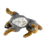 Bocchetta Diesel 62cm Lying Blue Heeler Cattle Dog with Satin Pocket Plush Toy (Australian Stuffed Animal Gift)