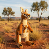 Bocchetta Dodger 44cm Red Kangaroo with Joey Plush Toy (Australian Stuffed Animal Souvenir Gift)