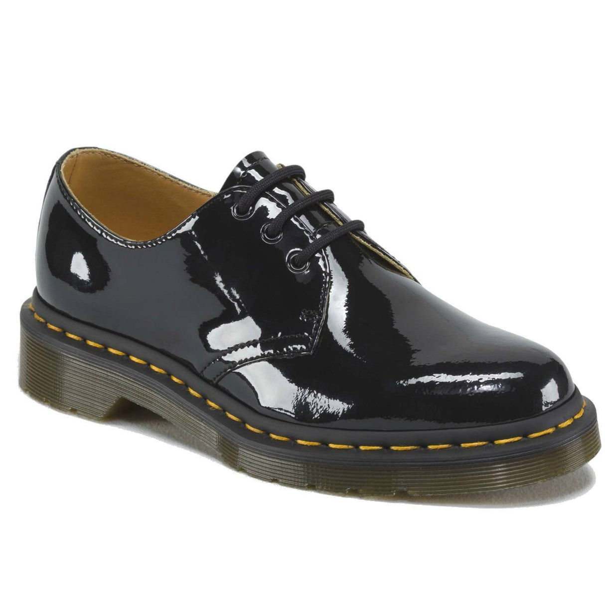 Dr. Martens 1461 3 Eye Shoes Genuine Leather Ladies Womens Shiny - Black Patent Lamper