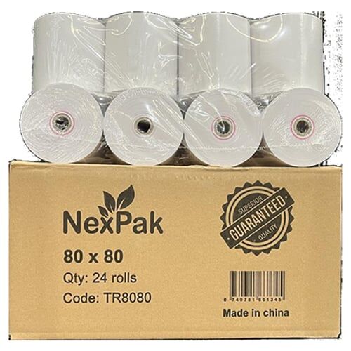 24x Thermal Paper Receipt Rolls 80x80mm for Cash Register (Bulk Pack)