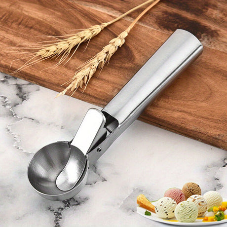 Stainless Steel Heavy Duty Ice Cream Scoop w/ Trigger Dishwasher Safe