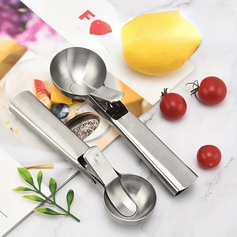 Stainless Steel Ice Cream Scoop with Trigger (Dishwasher Safe)