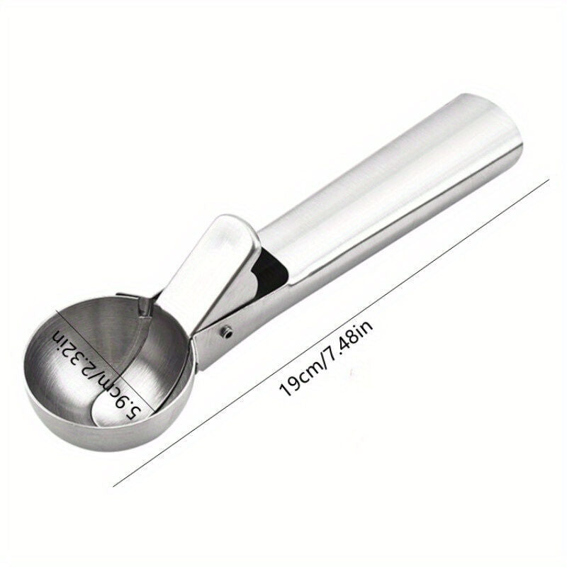Stainless Steel Heavy Duty Ice Cream Scoop w/ Trigger Dishwasher Safe