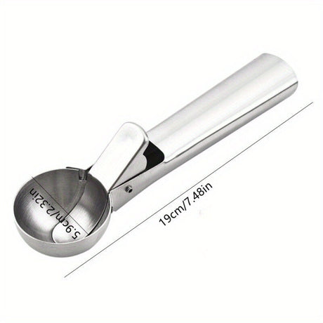 Stainless Steel Heavy Duty Ice Cream Scoop w/ Trigger Dishwasher Safe