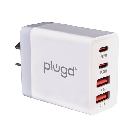 Plugd 4 40W Wall Port Charger USB C & USB A Fast Charging