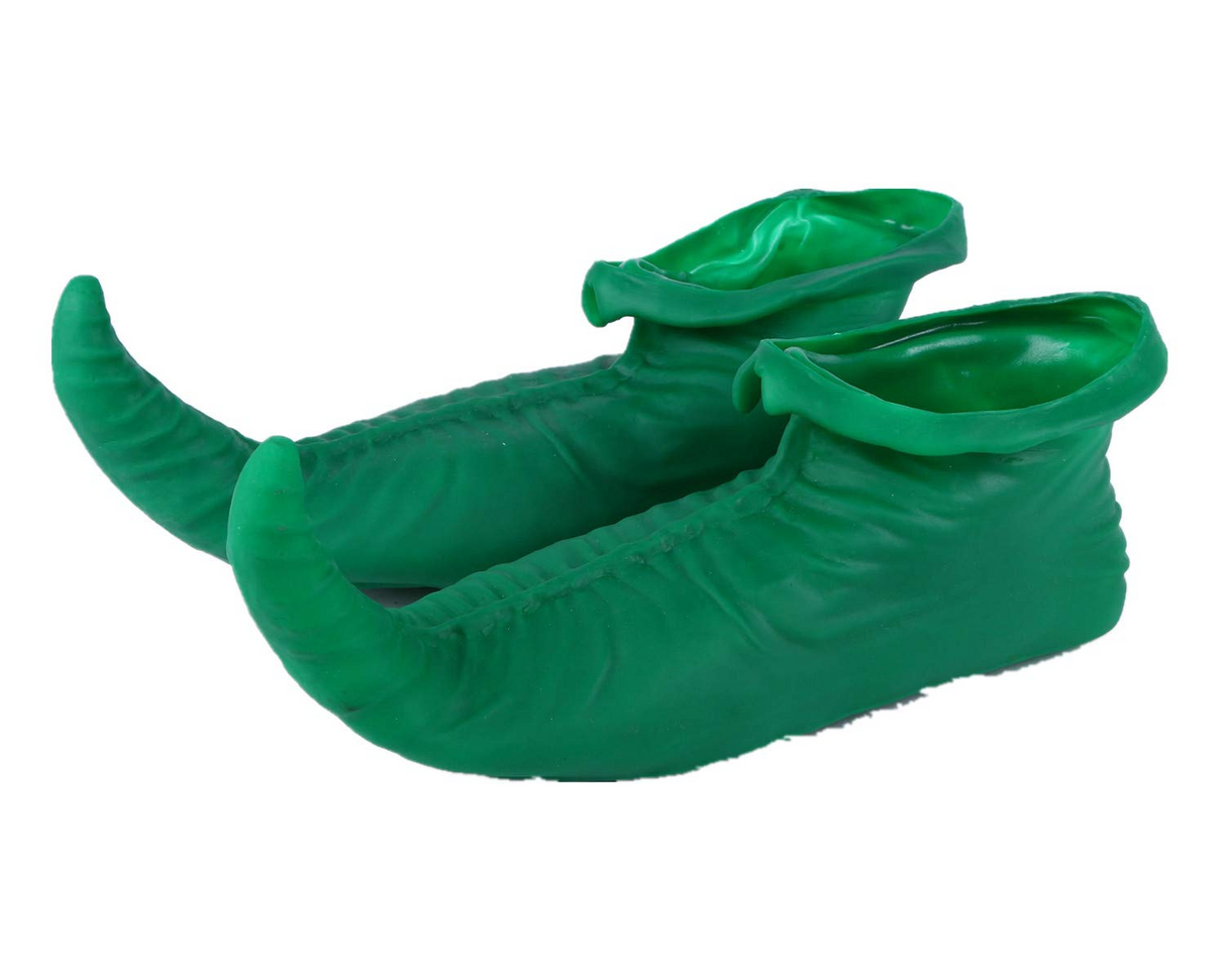 ELF SHOES Christmas Costume Elves Latex Dress Up Party Xmas St Patricks Day Boots - Green